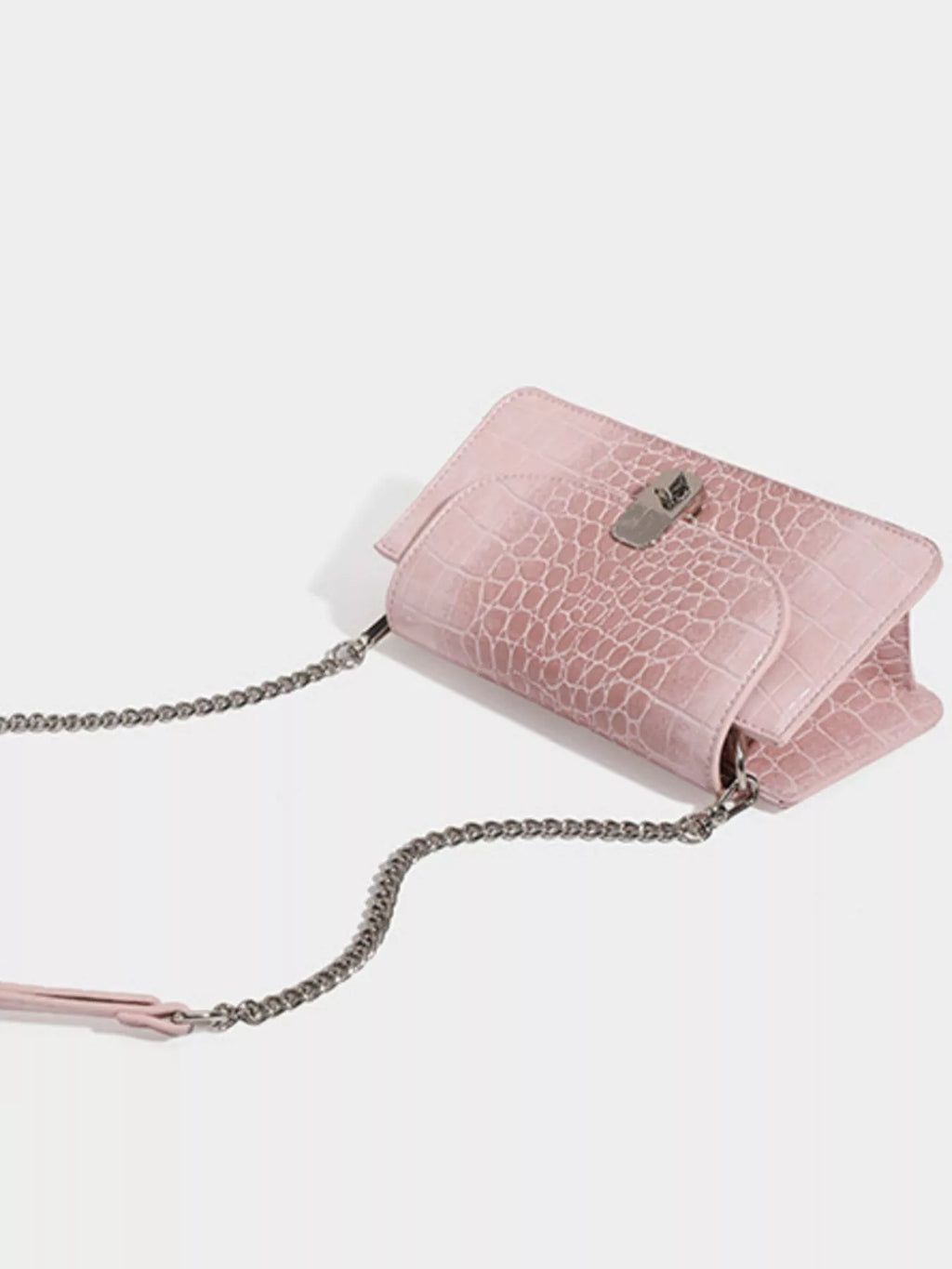 Crocodile Embossed Flap Crossbody Bag