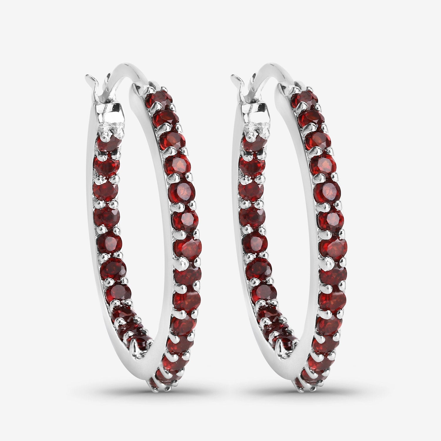 1.92 Carat Genuine Garnet .925 Sterling Silver Earrings