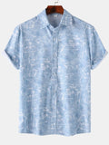 Men's Printed Short Sleeve Button Down Shirt