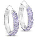 3.06 Carat Genuine Tanzanite .925 Sterling Silver Earrings