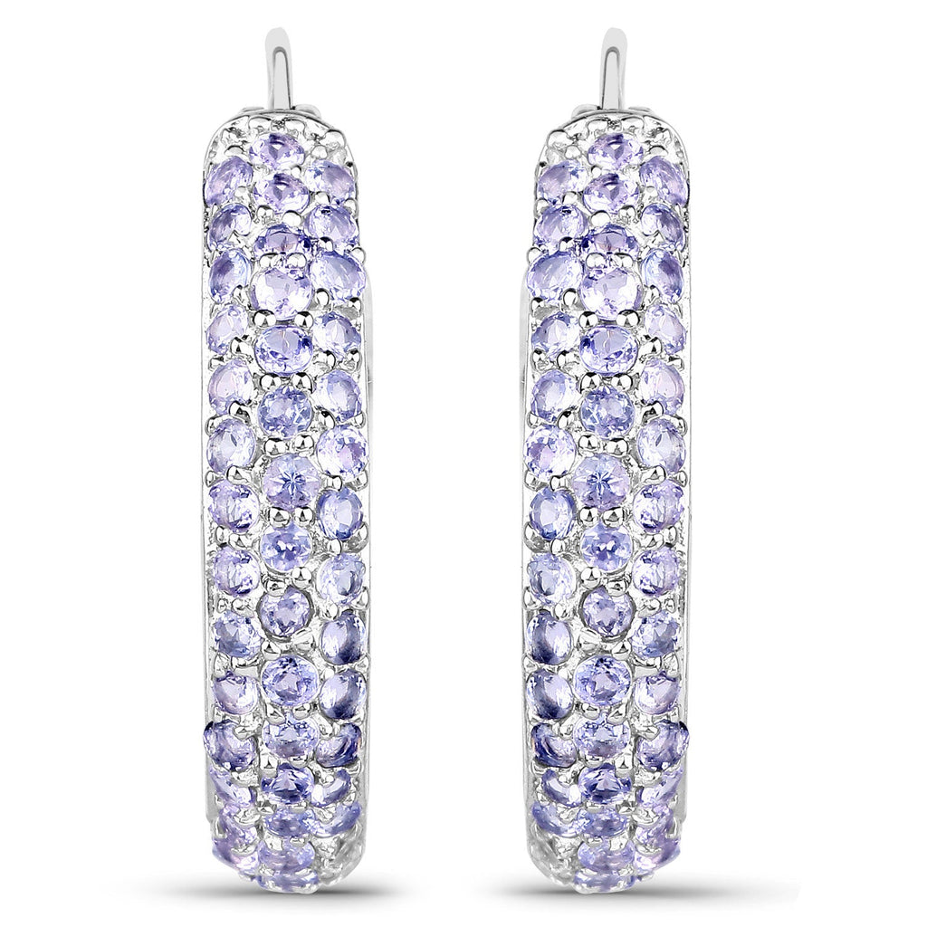 3.06 Carat Genuine Tanzanite .925 Sterling Silver Earrings