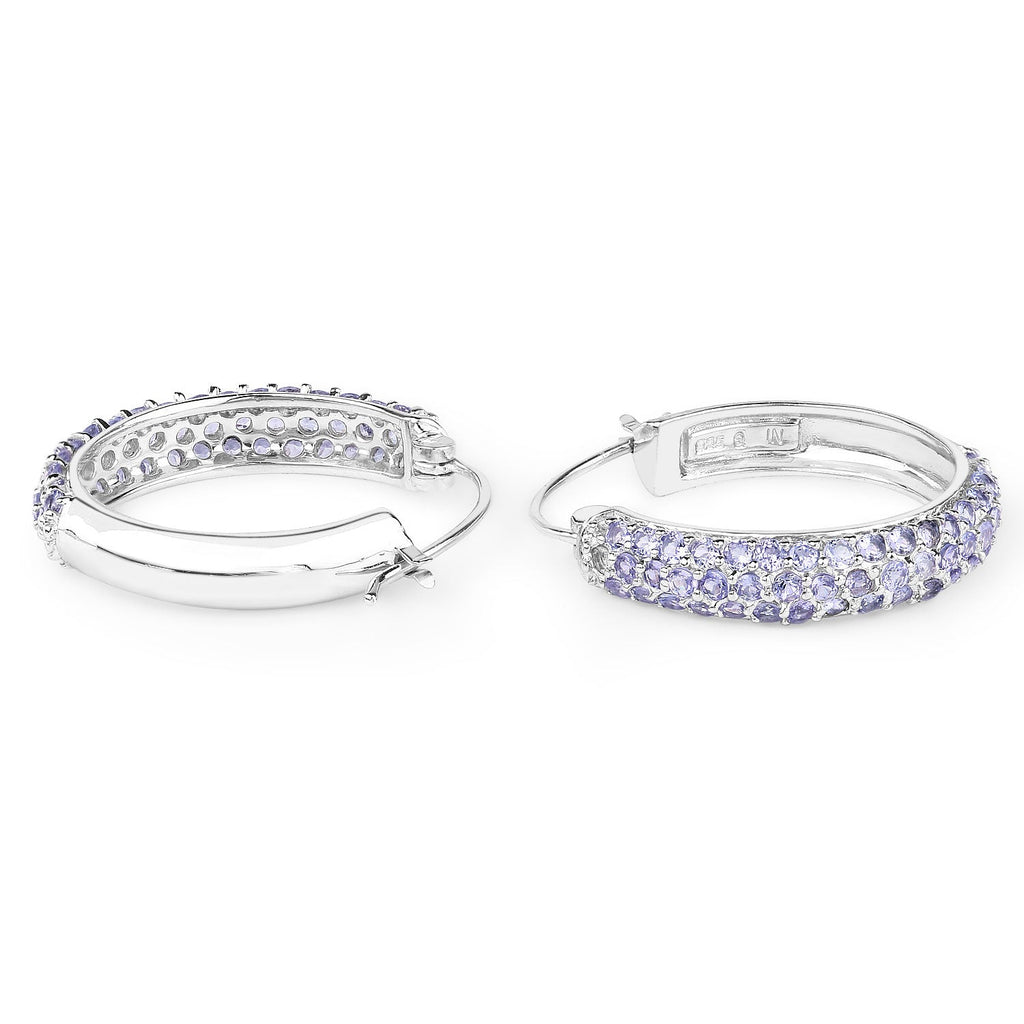 3.06 Carat Genuine Tanzanite .925 Sterling Silver Earrings