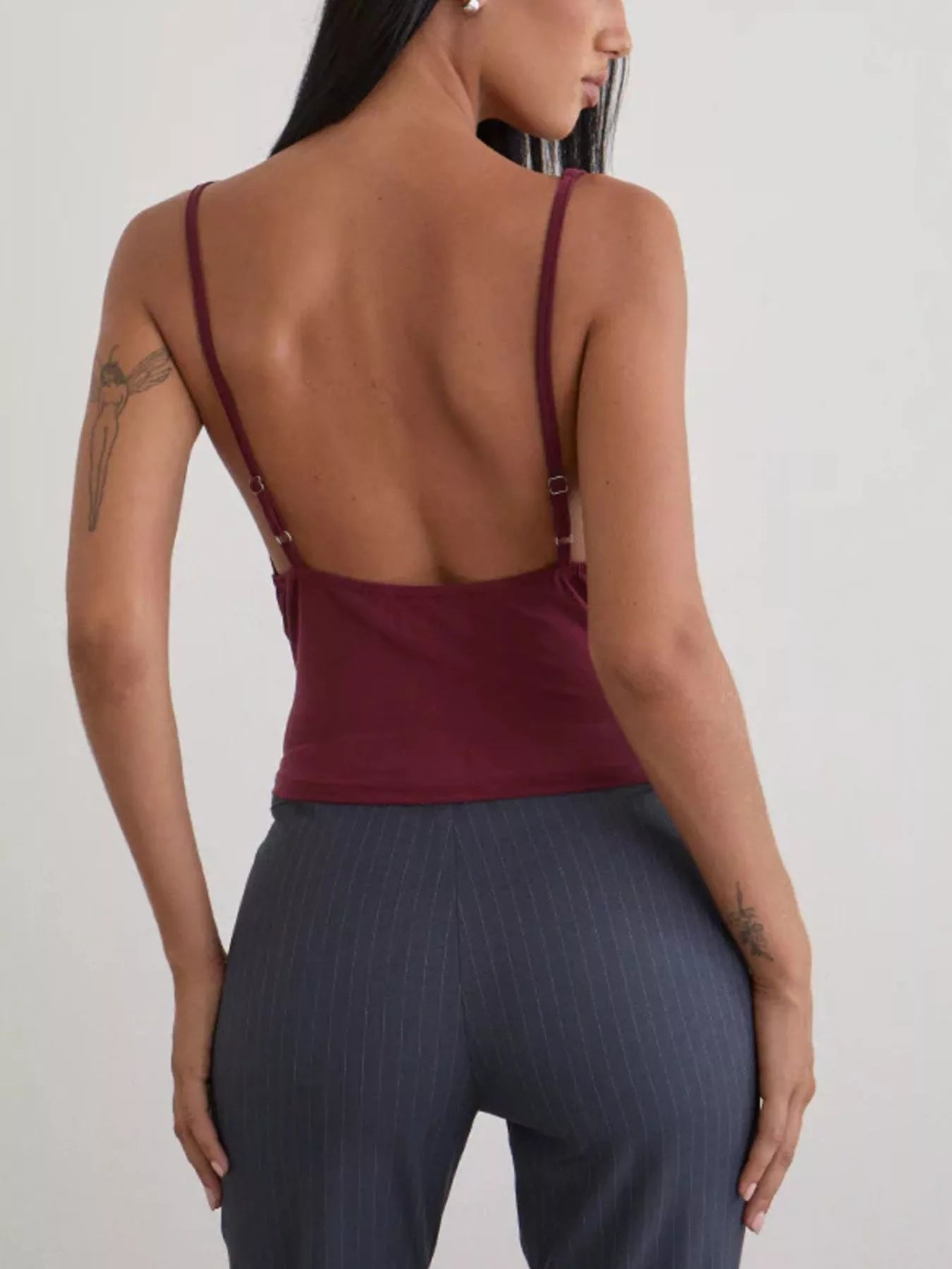 Sequin Detail Ruched Tank