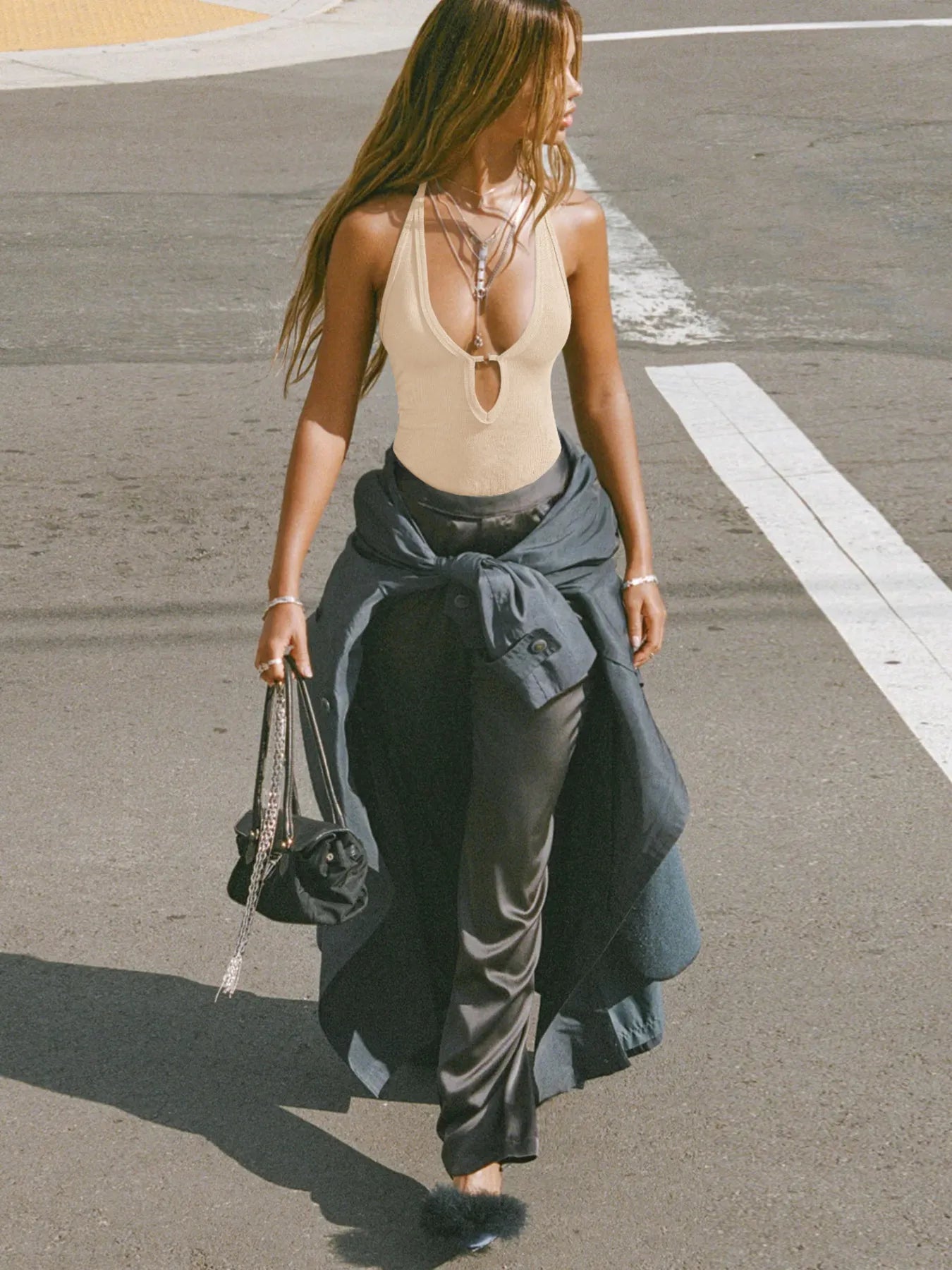 Cutout Ribbed Tank Top