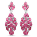4.12 Carat Genuine Ruby .925 Sterling Silver Earrings