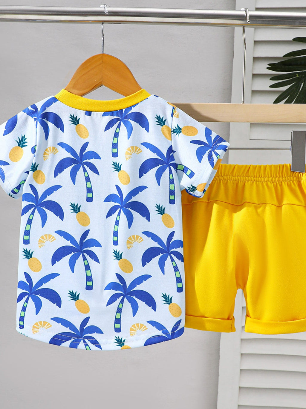 Children's Tropical Print Tee & Shorts Set