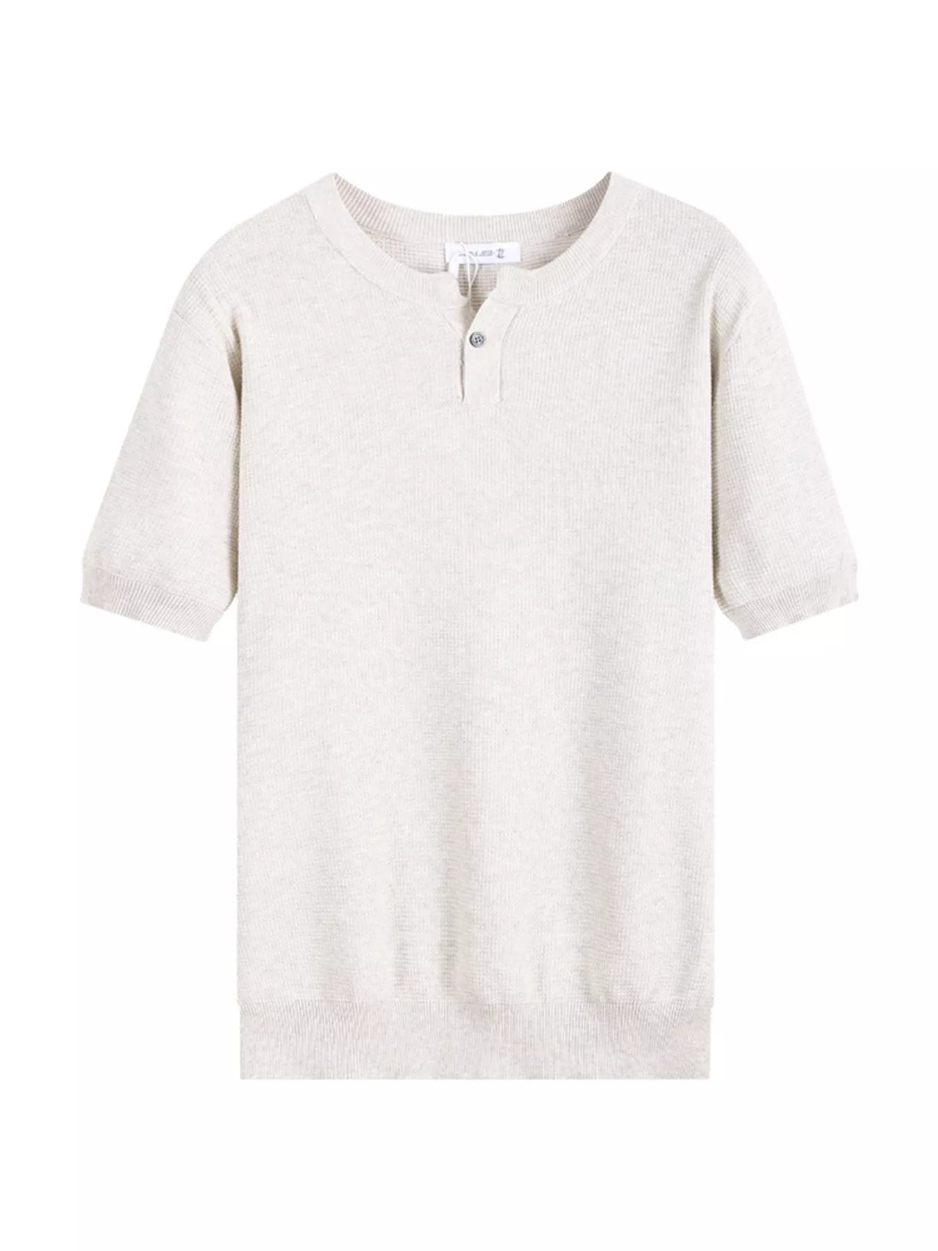 Men's Plus Size Casual Knitted Henley T-Shirt