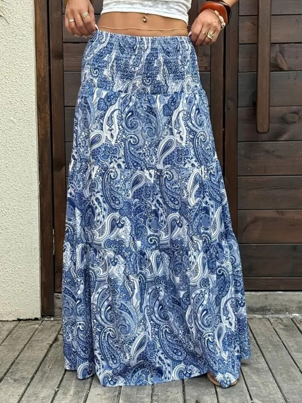 Paisley Print Maxi Skirt