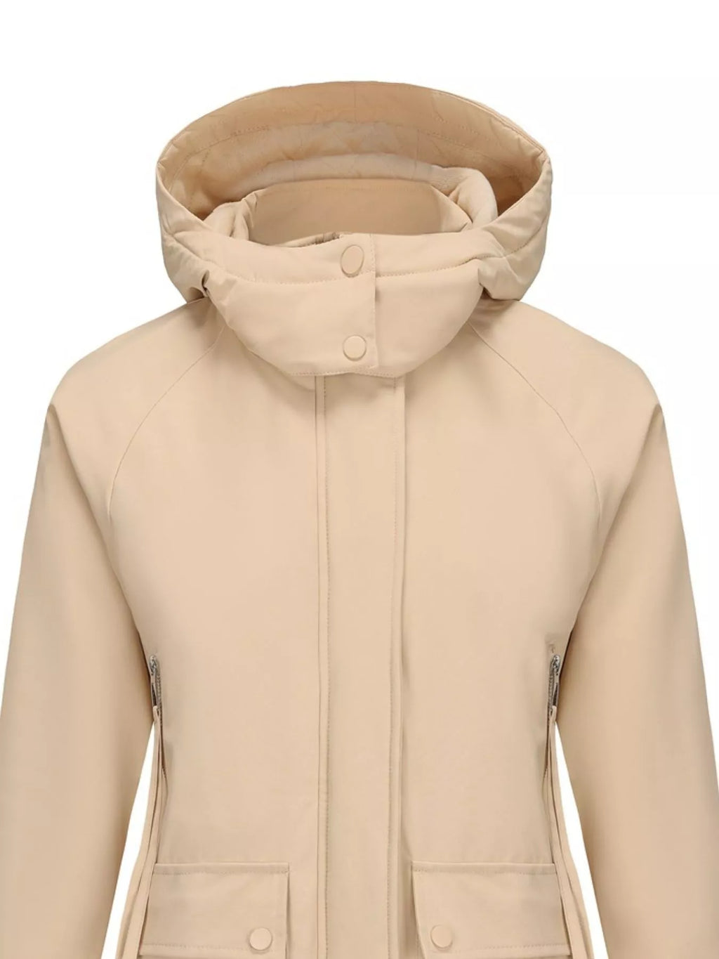 Full Size Zip Up Hooded Parka Outerwear Plus Size