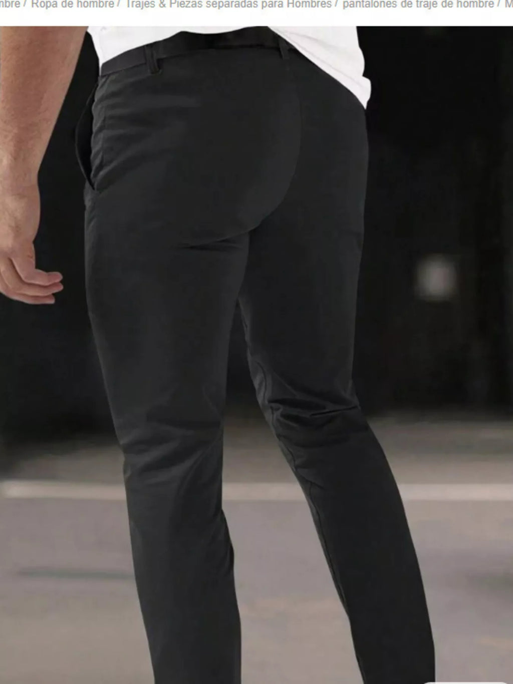 Men's Full Size Pleated Slim Fit Casual Pants Plus Size