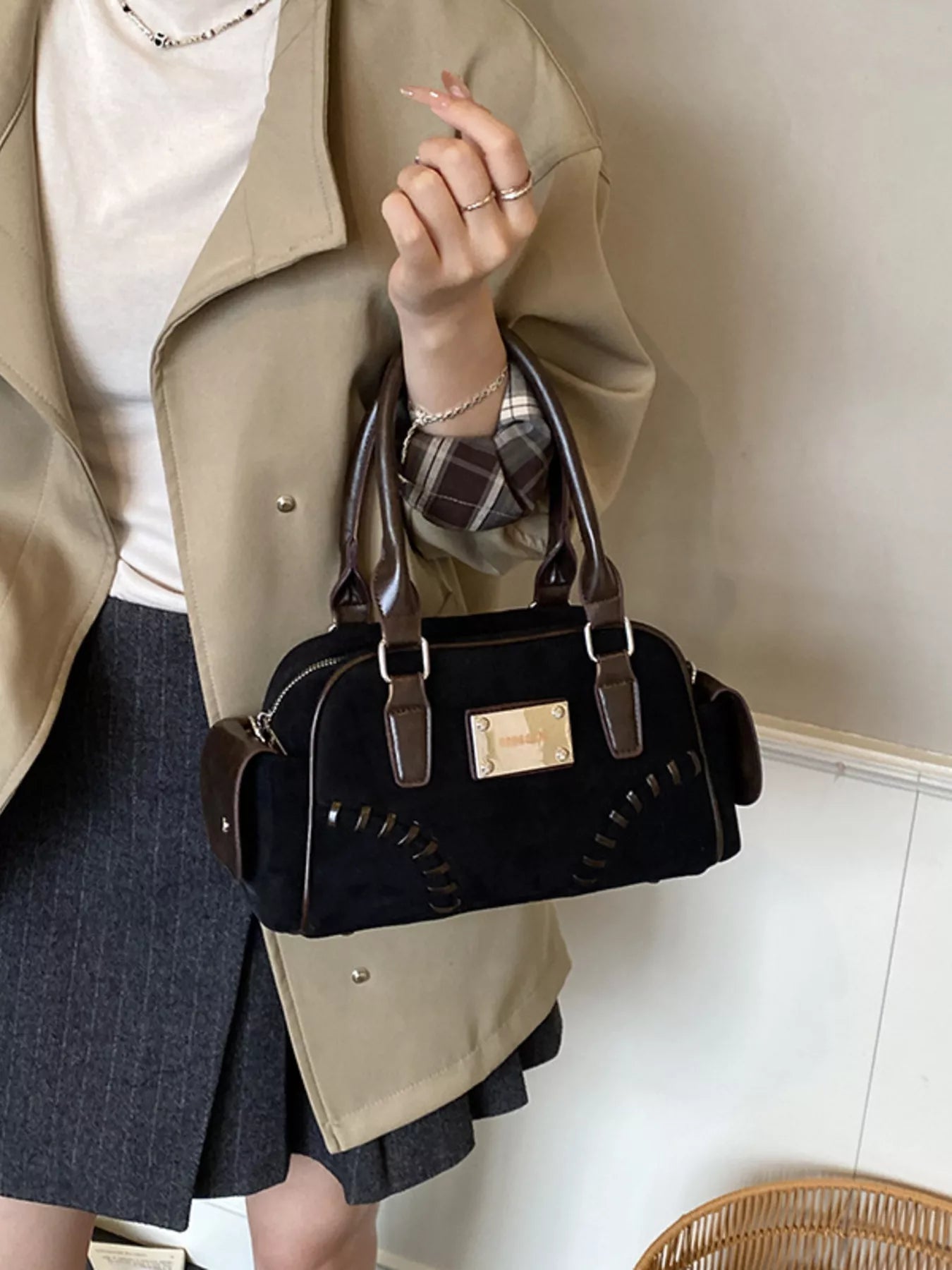 Vintage Top Handle Crossbody Bag