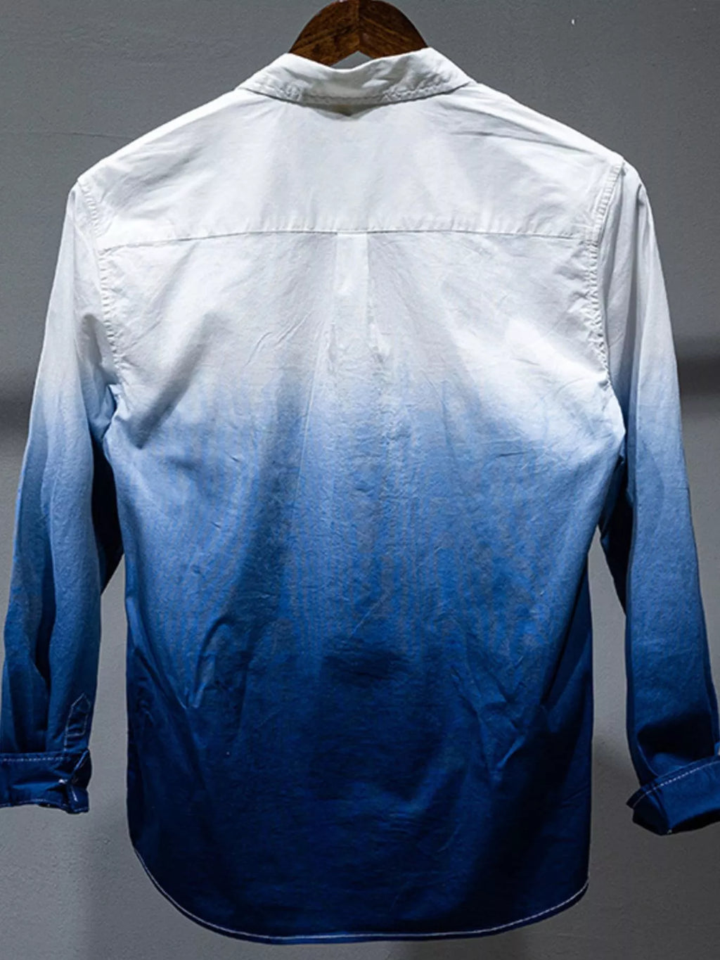 Men's Plus Size Gradient Long Sleeve Shirt