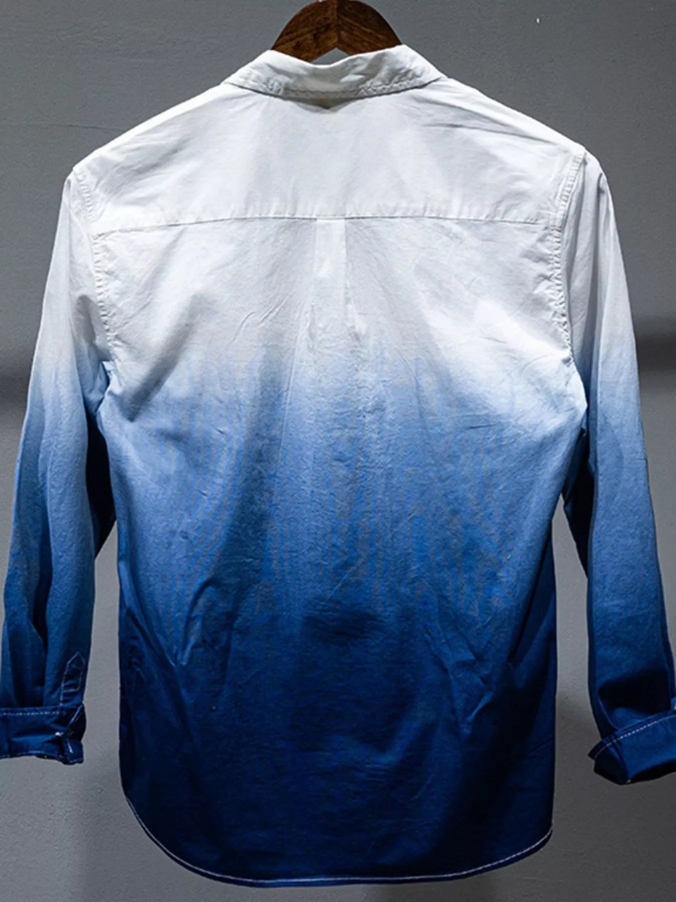 Men's Plus Size Gradient Long Sleeve Shirt