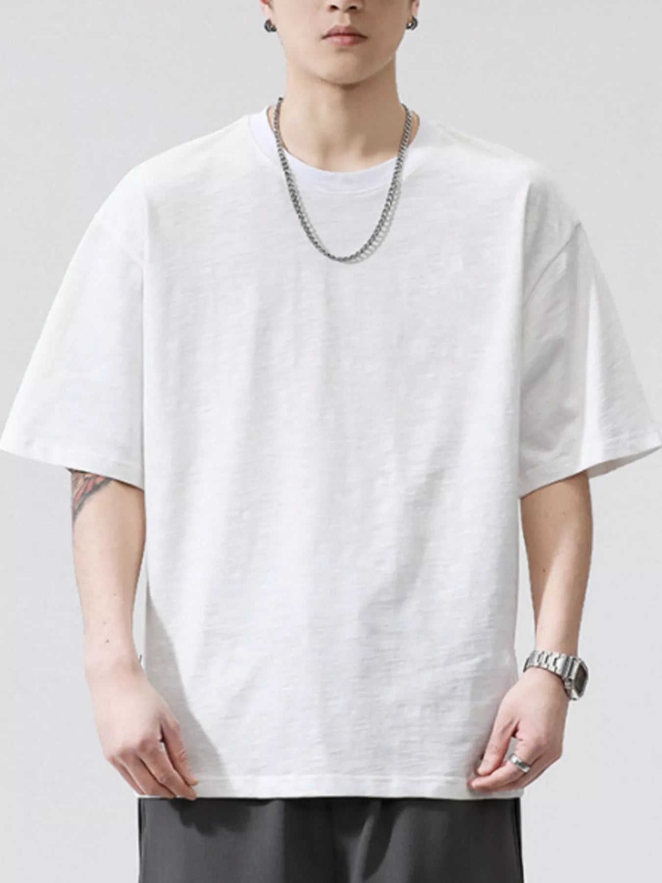 Men's Plus Size Round Neck Half Sleeve T-Shirt