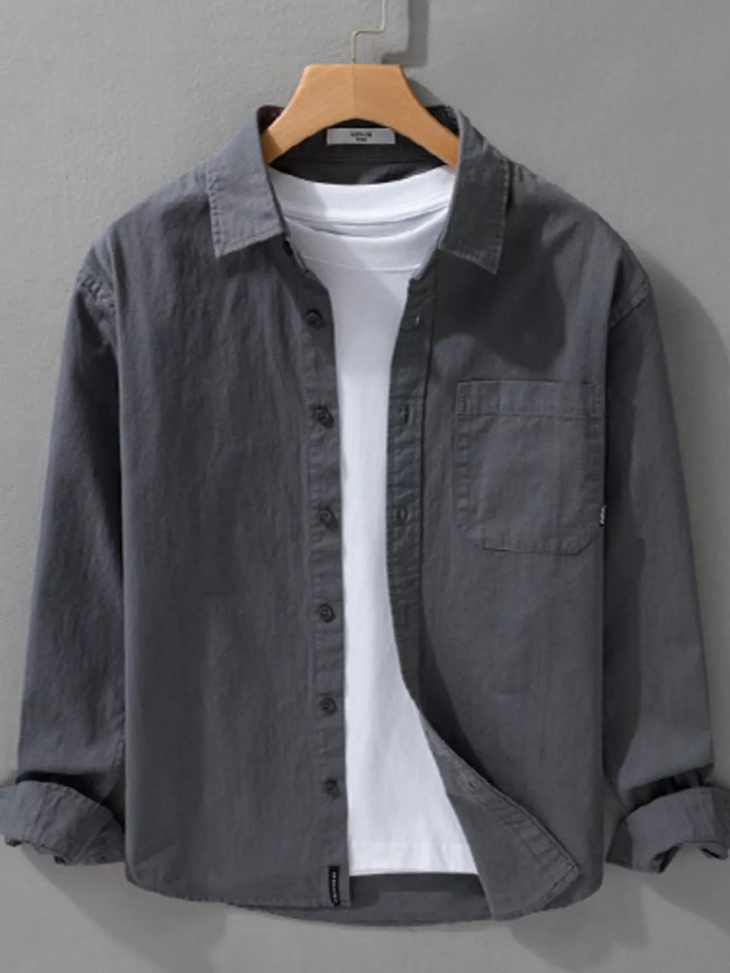 Men's Plus Size Button Up Long Sleeve Shirt