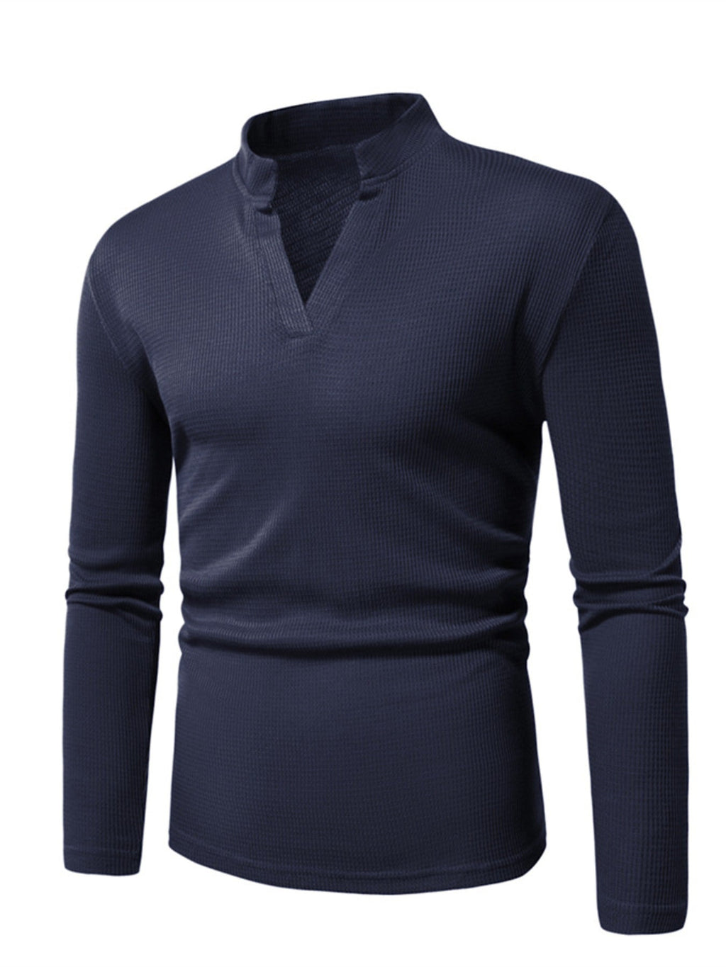 Men's Notched Long Sleeve Top