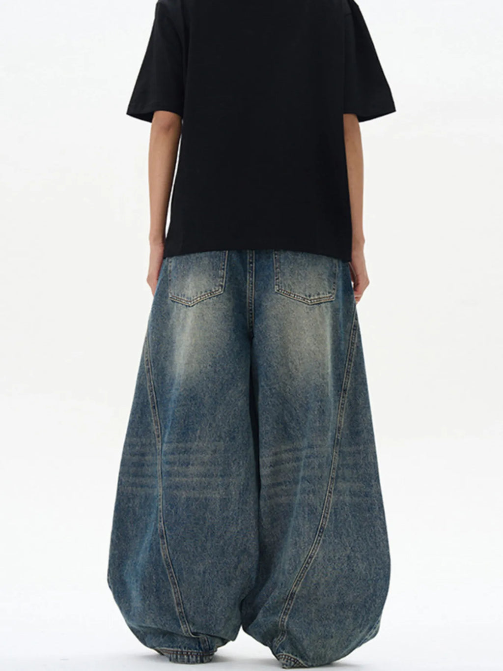 Men's Vintage Wash Wide Leg Jeans
