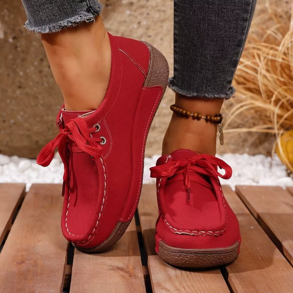 Round Toe Lace Up Sneakers