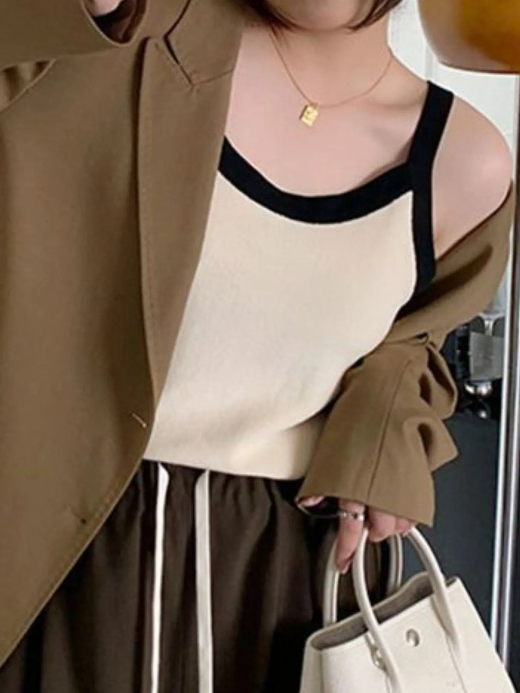 Contrast Trim Cami Top
