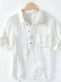 Men's Plus Size Button Detail Short Sleeve Shirt