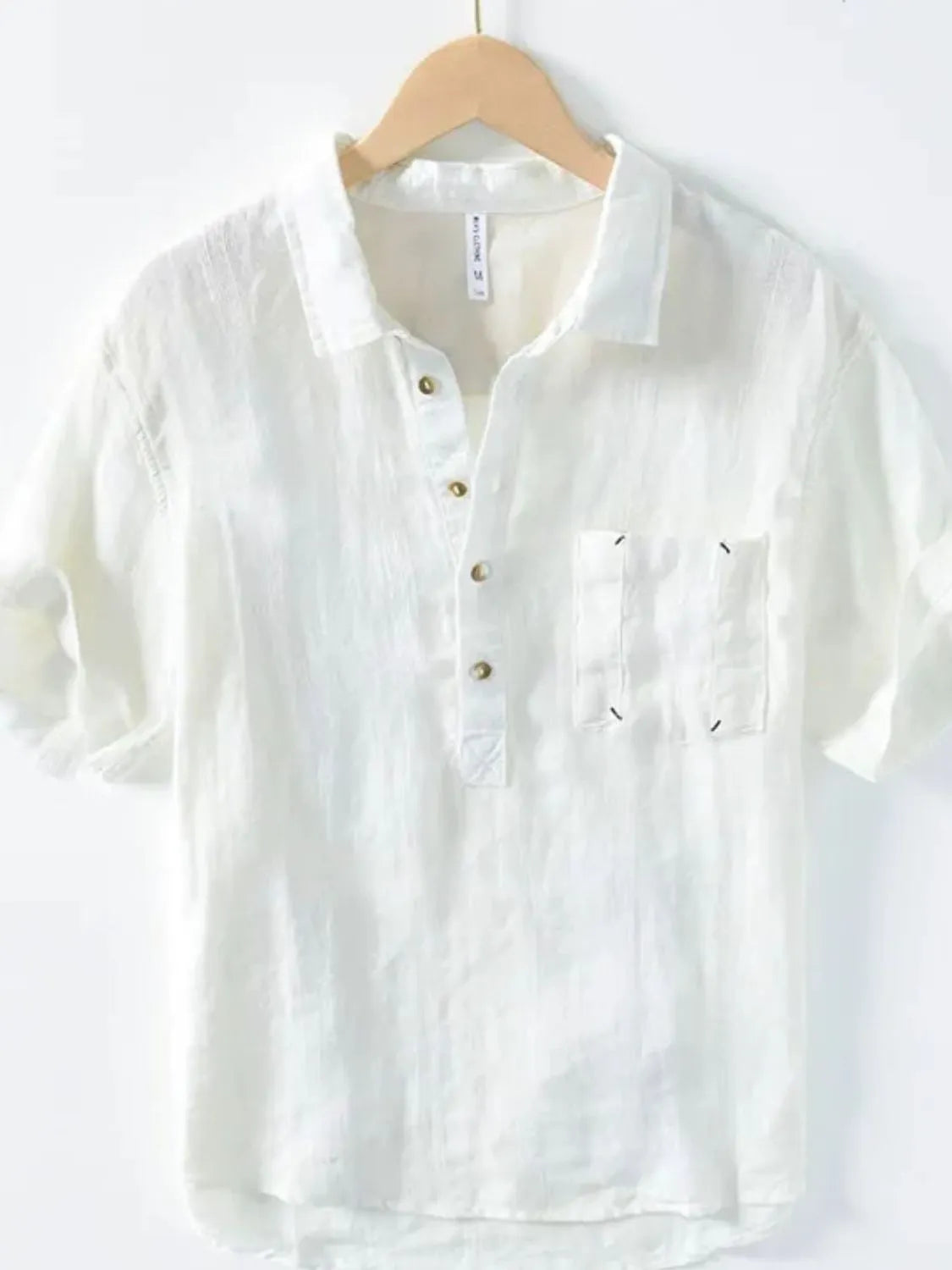 Men's Plus Size Button Detail Short Sleeve Shirt