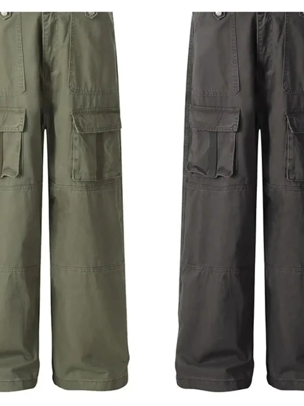 Men's Casual Cargo Wide Leg Pants with Multiple Pockets