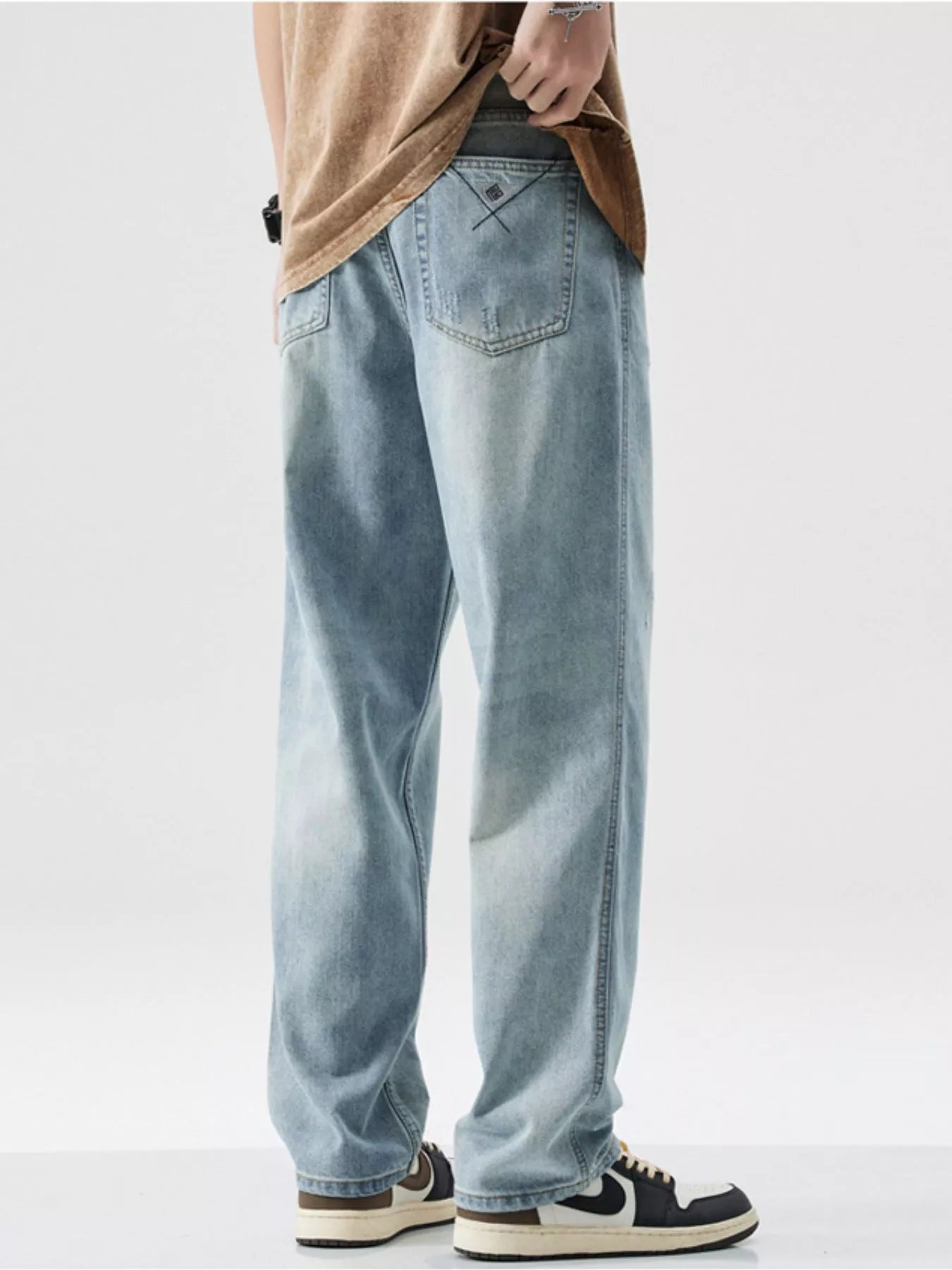 Men's Wash Wide Leg Jeans