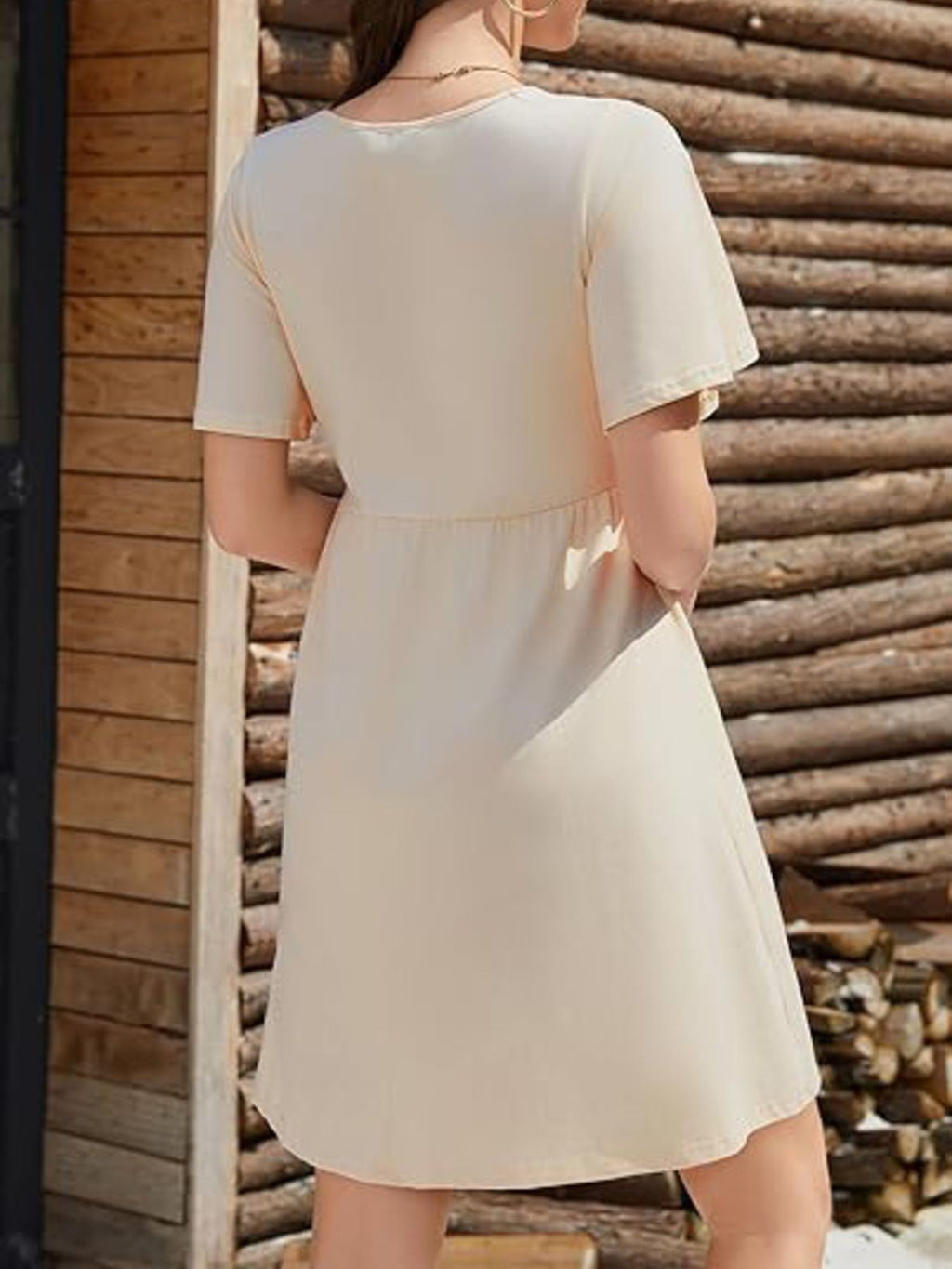 Floral Short Sleeve Flowy Mini Dress