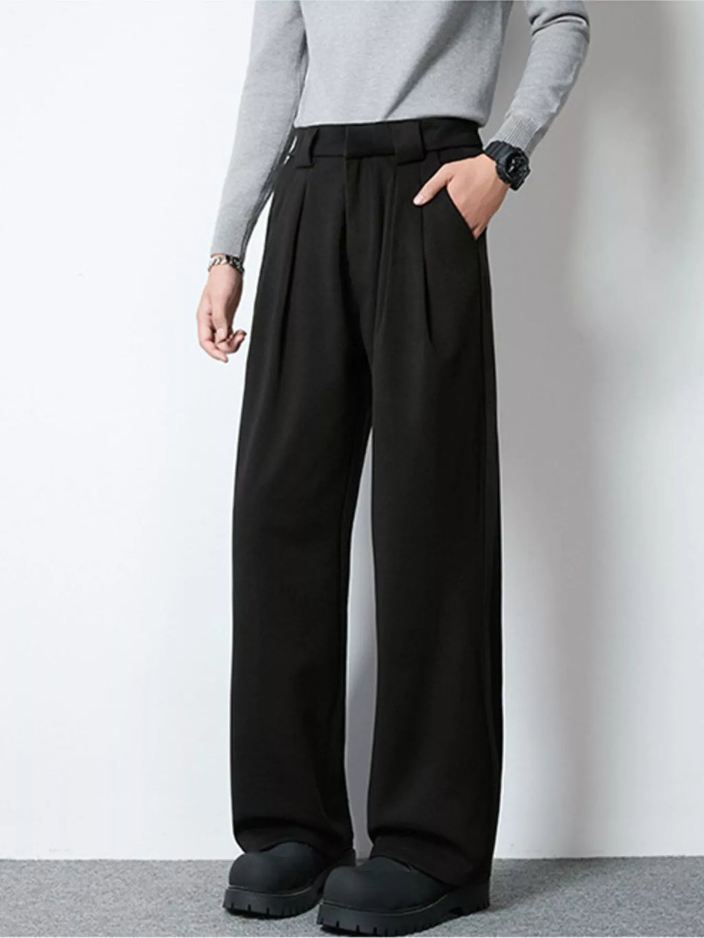 Men's Full Size Wide Leg Pleated Dress Pants Plus Size