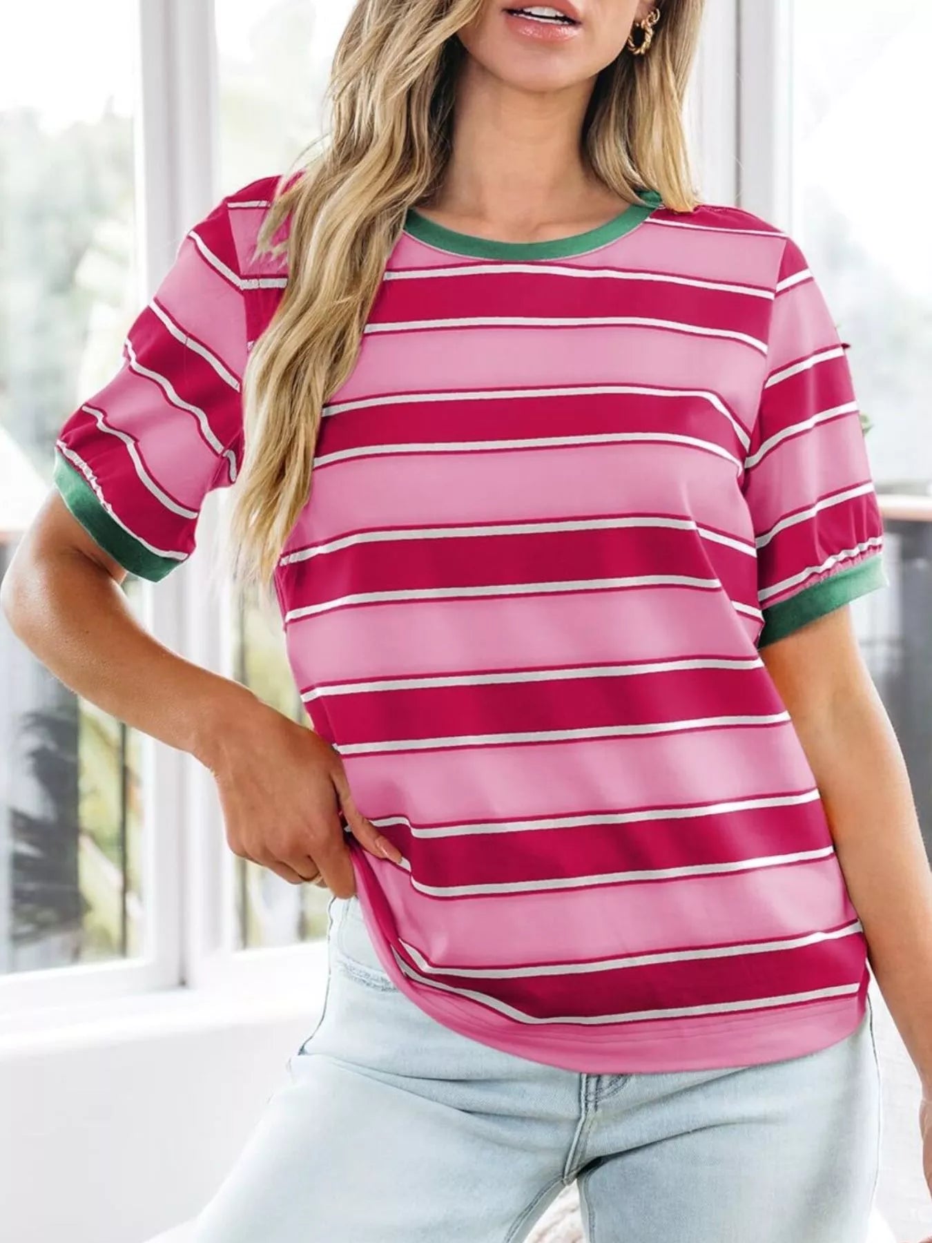 Striped Crew Neck T-Shirt