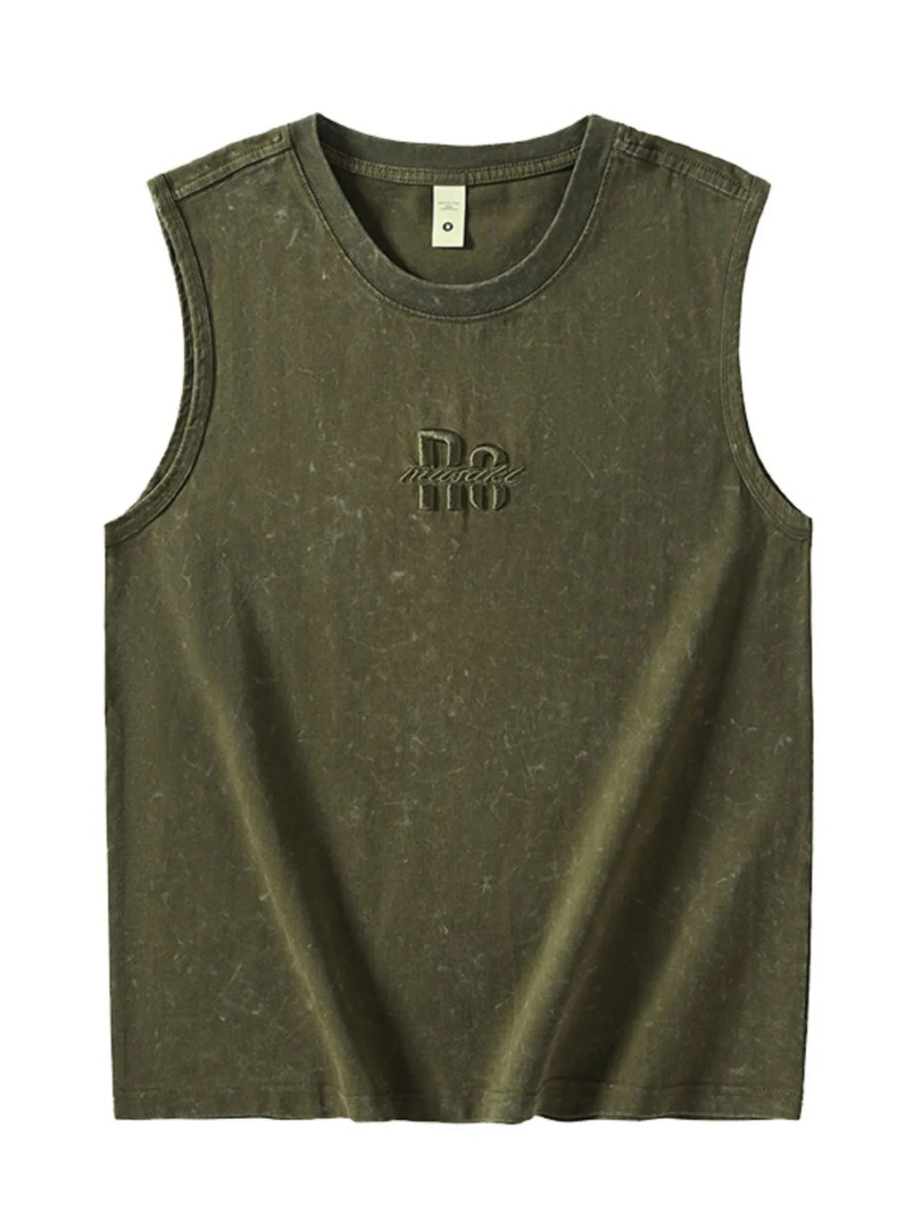 Men's Plus Size Washed Distressed Texture Sleeveless Tank