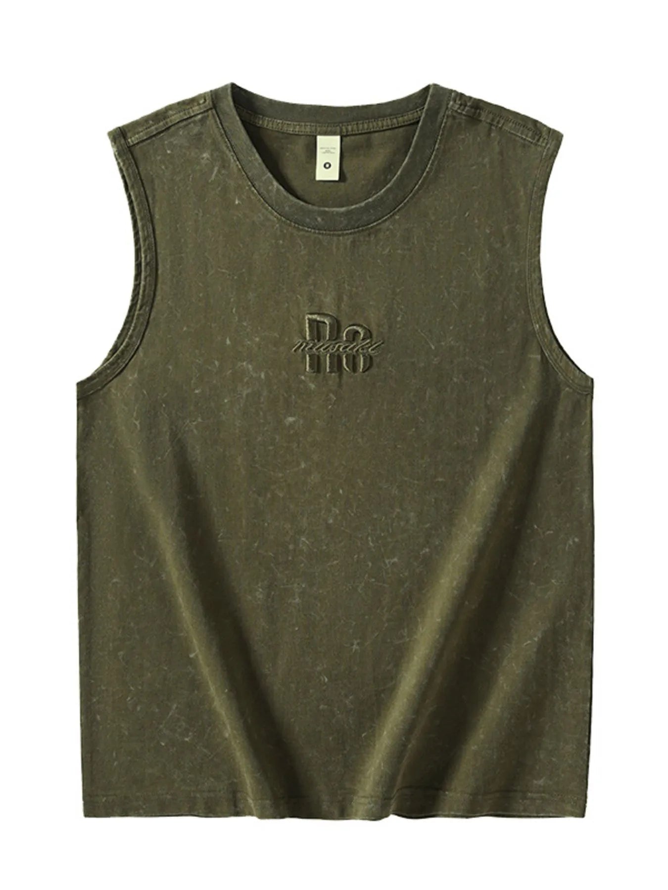 Men's Plus Size Washed Distressed Texture Sleeveless Tank