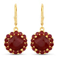 11.37 Carat Dyed Ruby and Ruby .925 Sterling Silver Earrings