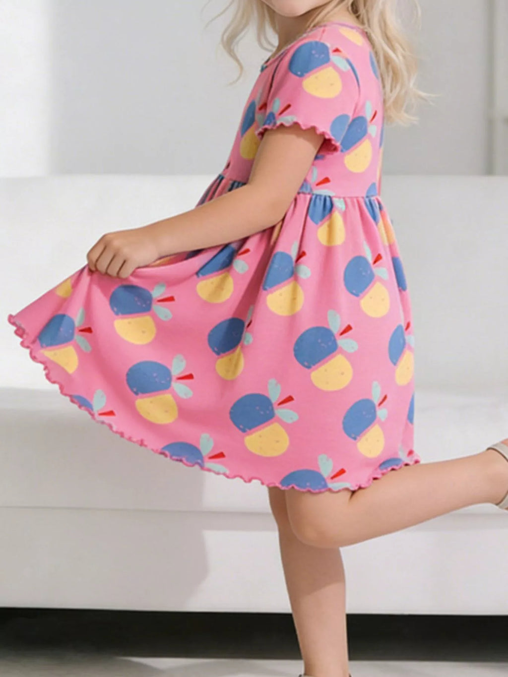 Children's Printed Short Sleeve Dress