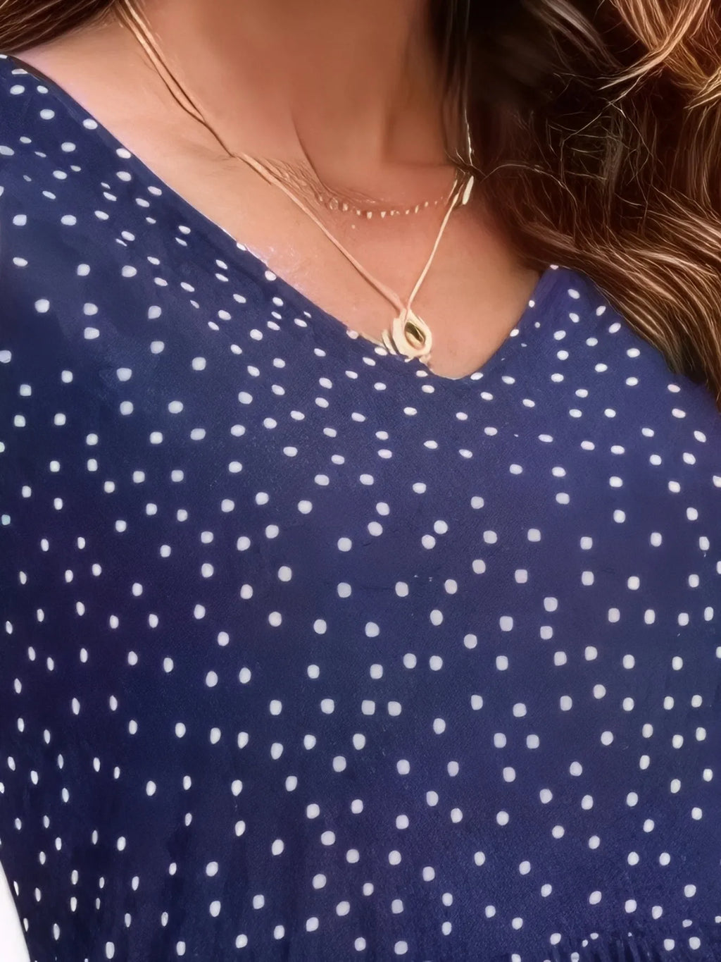 Polka Dot Ruffle Sleeve V-Neck Mini Dress