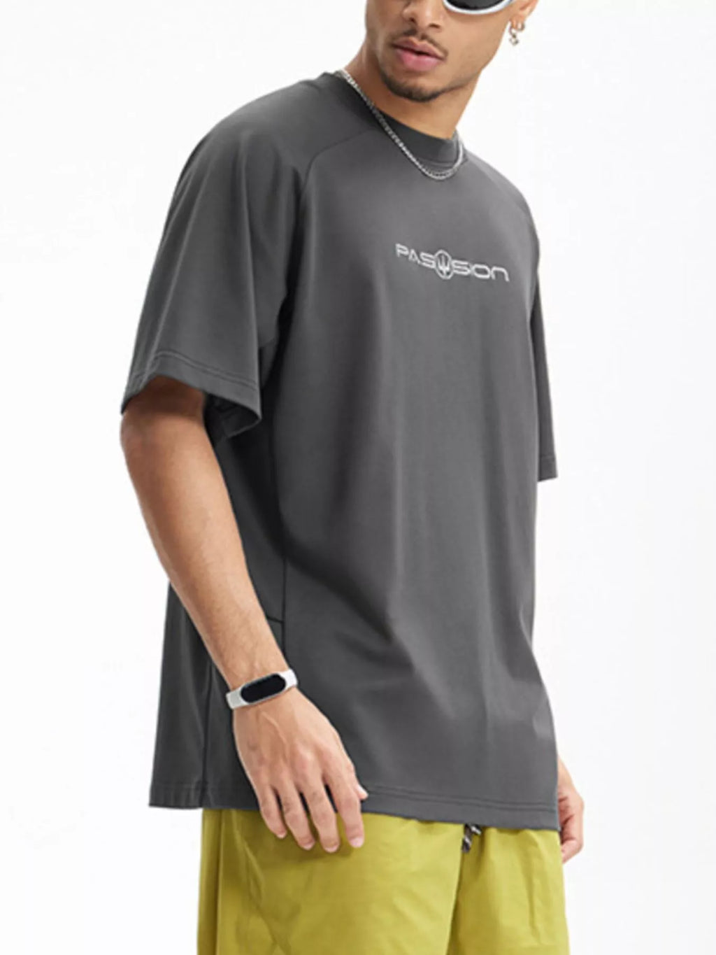 Men's Letter Round Neck Half Sleeve T-Shirt