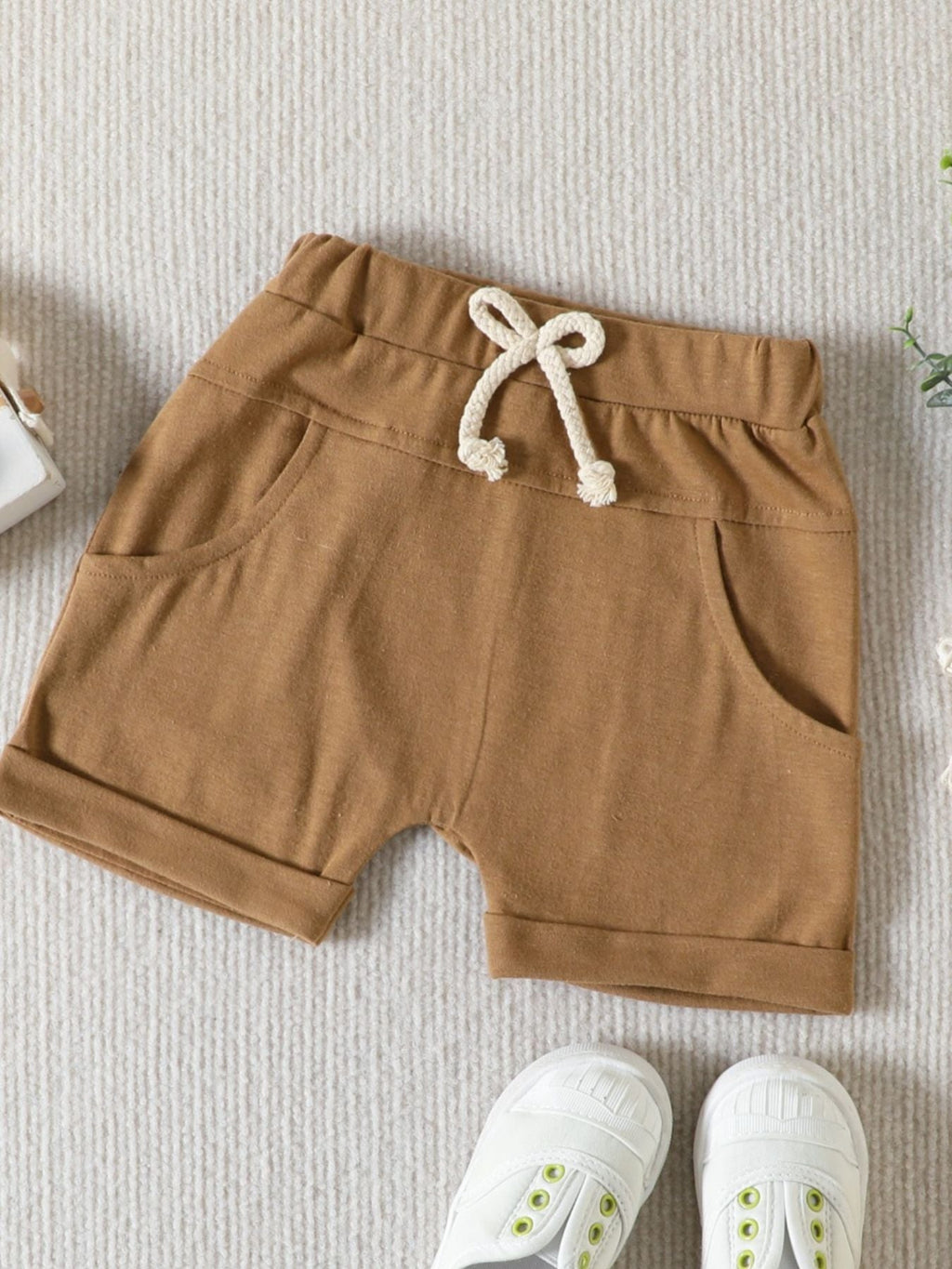 Children's Striped Color Block Casual Top and Shorts Set