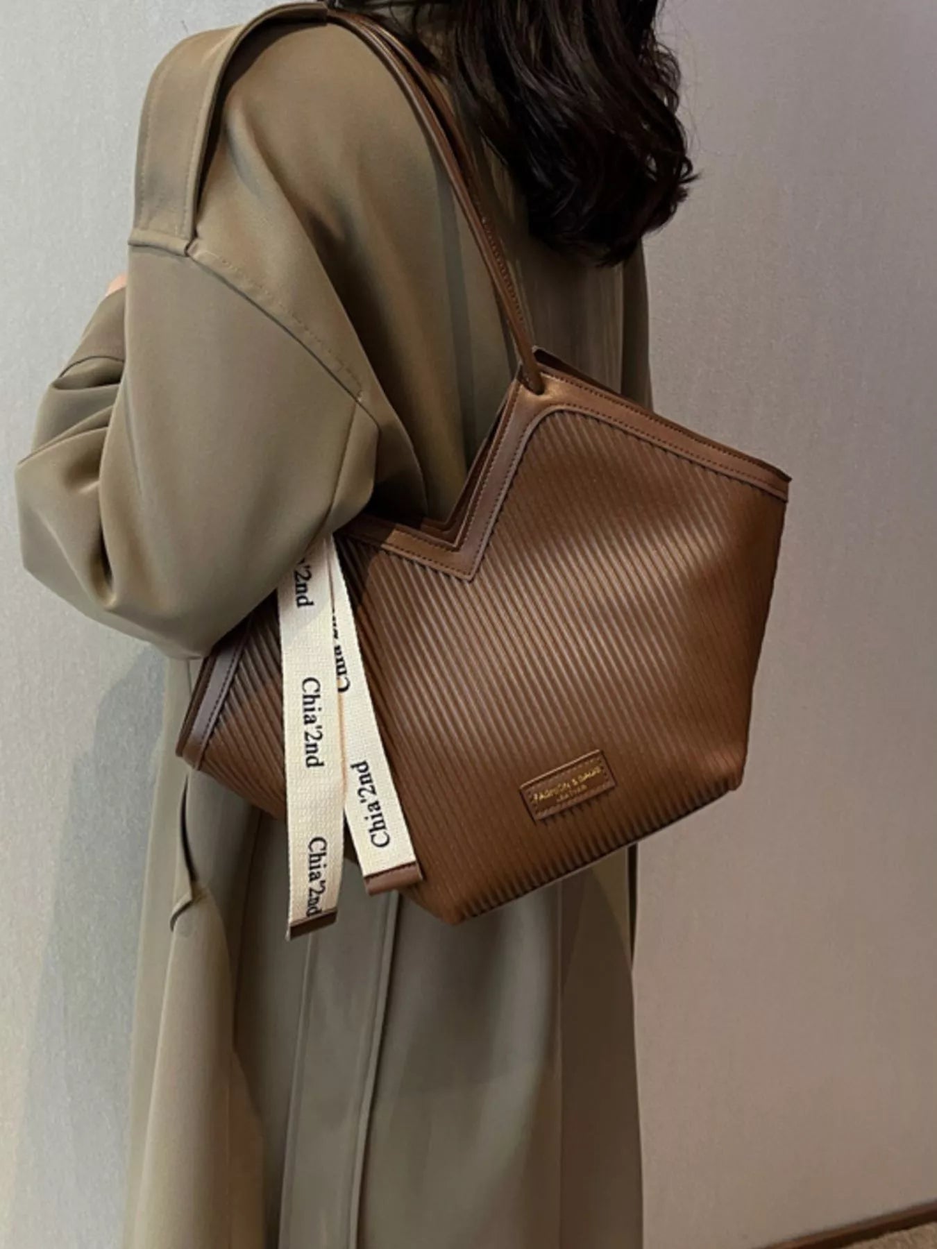 Textured Leather Shoulder Bag