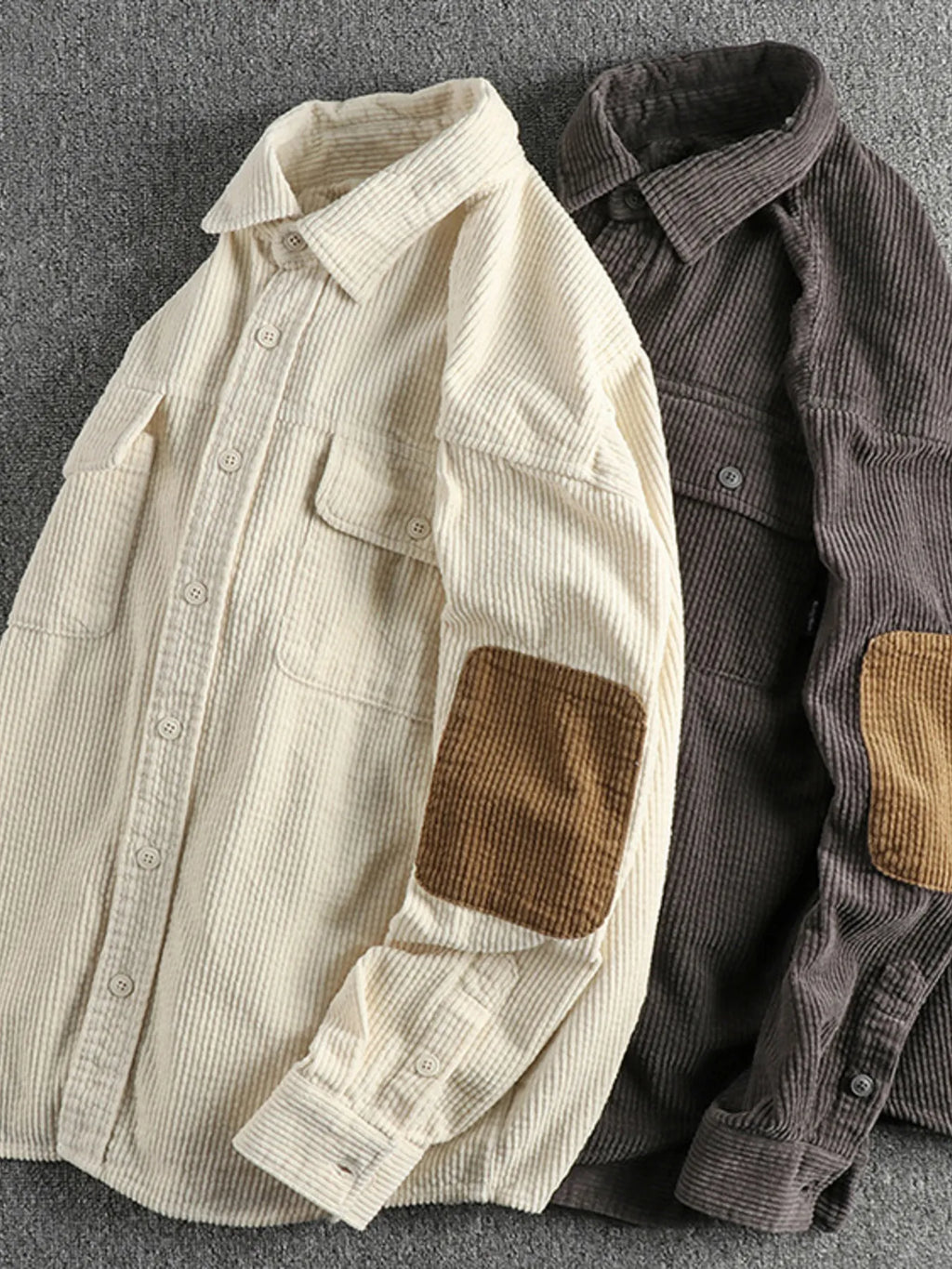 Men's Plus Size Button Up Corduroy Shirt