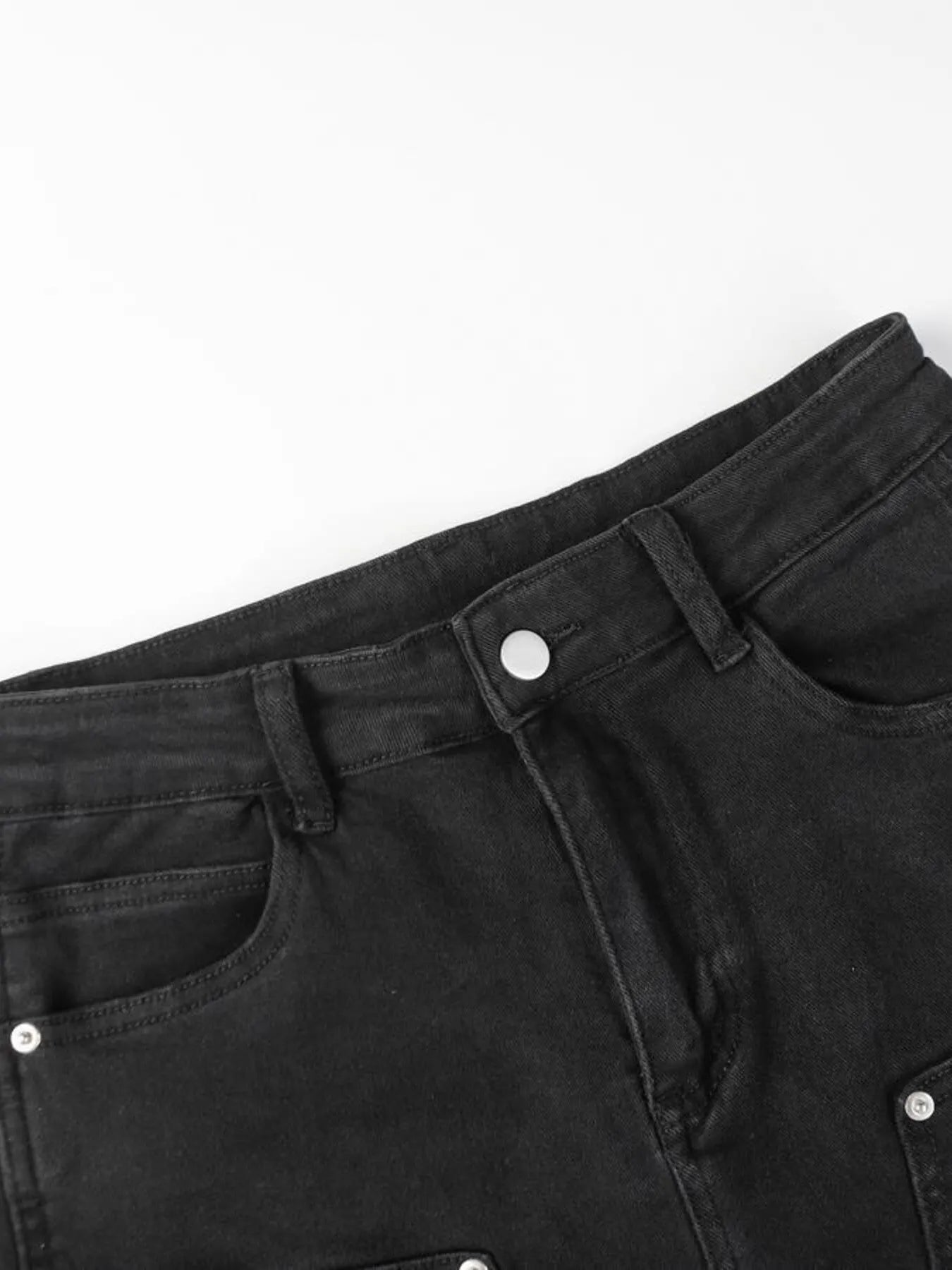 Men's High Waist Straight Leg Cargo Jeans