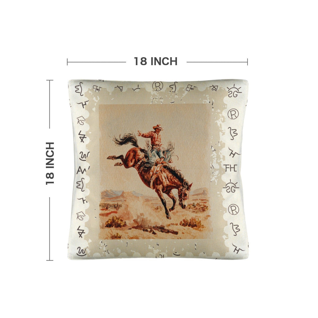 Baha Ranch Vintage Rodeo Stamp Throw Pillow Made in America