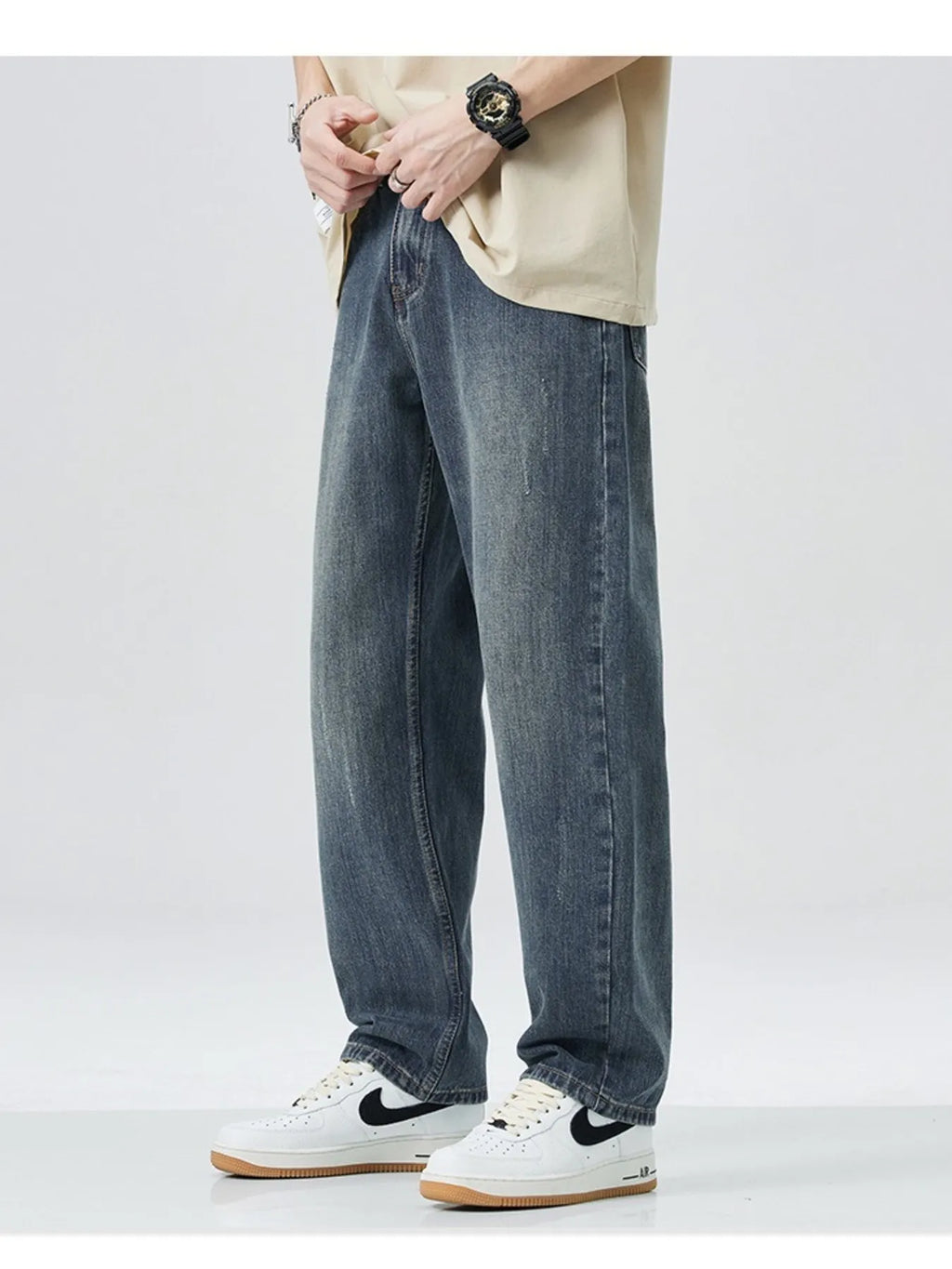 Men's Wide Leg Relaxed Fit Jeans