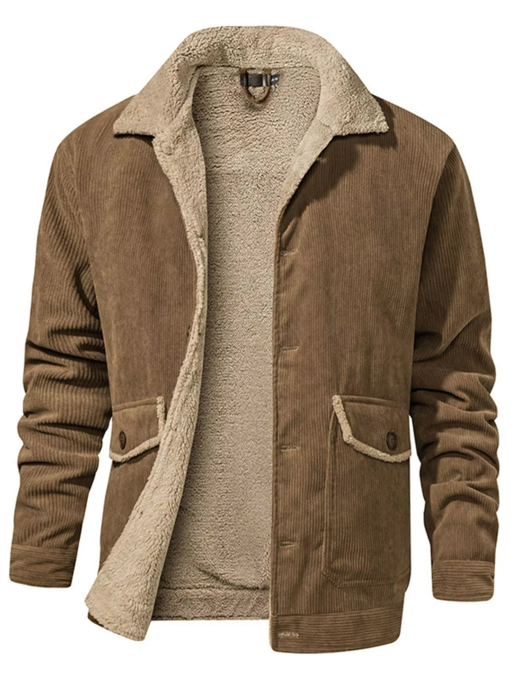 Men's Corduroy Sherpa Lined Button-Up Jacket