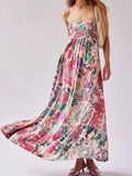 Floral Print Sleeveless Maxi Dress