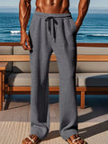Men's Full Size Ribbed Knit Wide-Leg Pants Plus Size