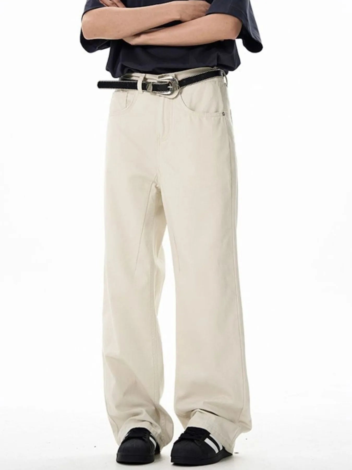 Men's Washed Wide-Leg Cargo Pants