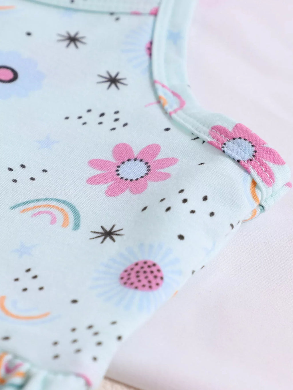 Children's Floral Print Spaghetti Strap A-Line Dress