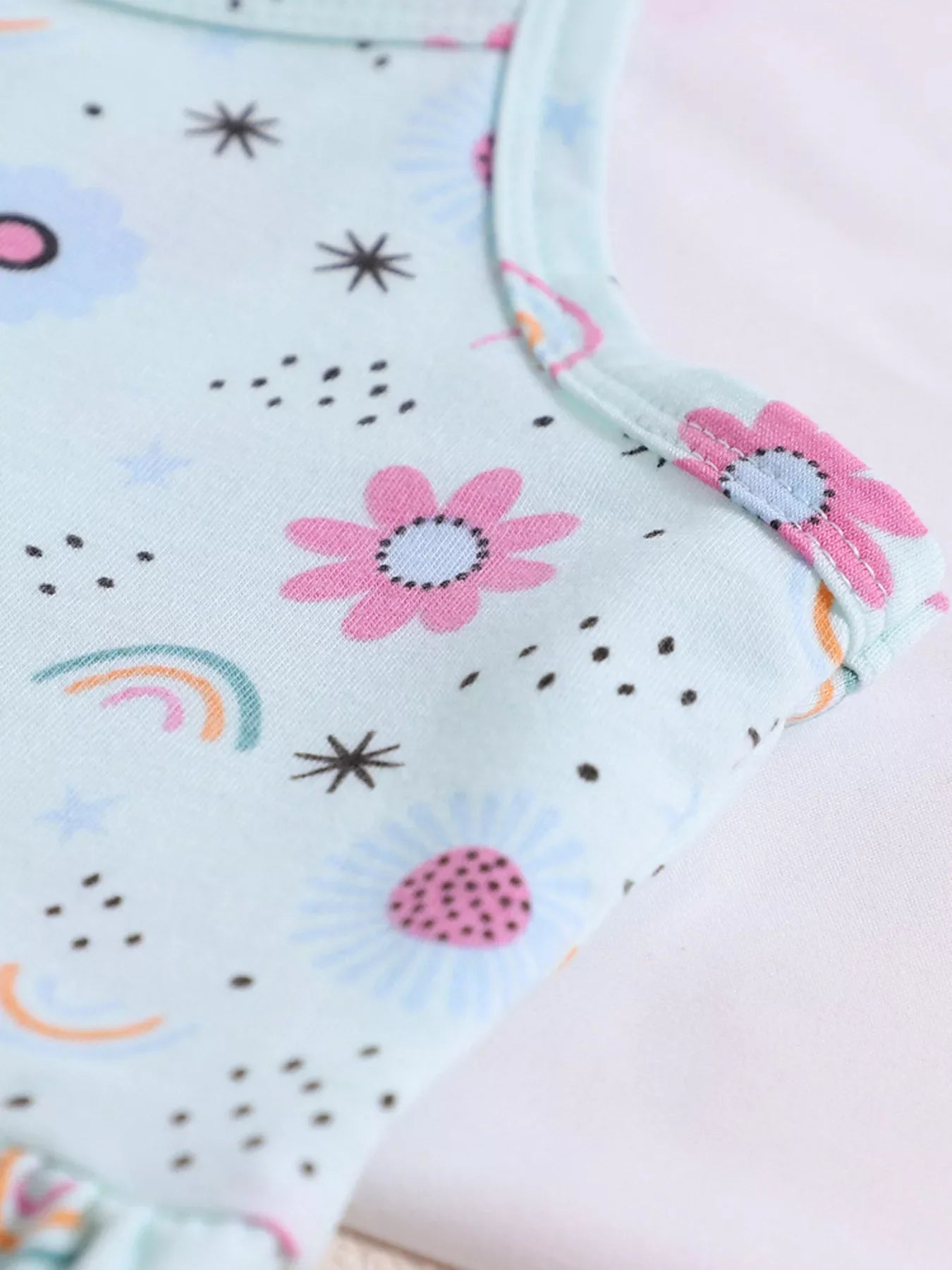 Children's Floral Print Spaghetti Strap A-Line Dress