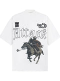 Men's Medieval Knight Print Oversized T-Shirt