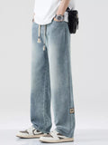 Men's Plus Size Washed Wide Leg Relaxed Fit Jeans